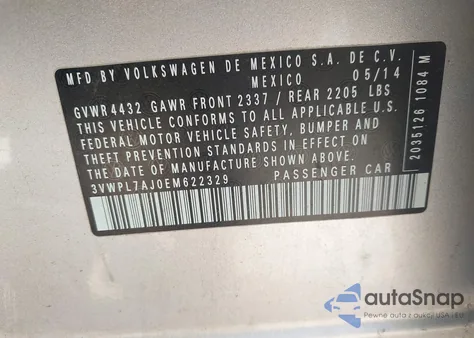 2014 Volkswagen Jetta Sportwagen 2.0L Tdi from USA, damaged, VIN 3VWPL7AJ0EM622329